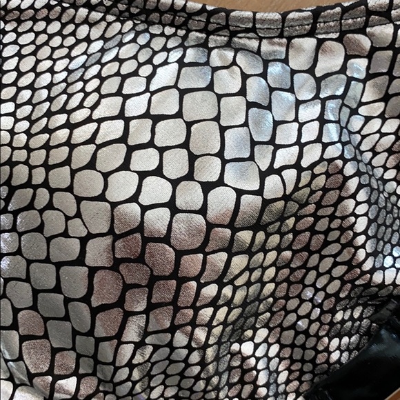 Silver snake skin/ black leather monokini - Picture 4 of 10